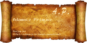 Adamecz Primusz névjegykártya